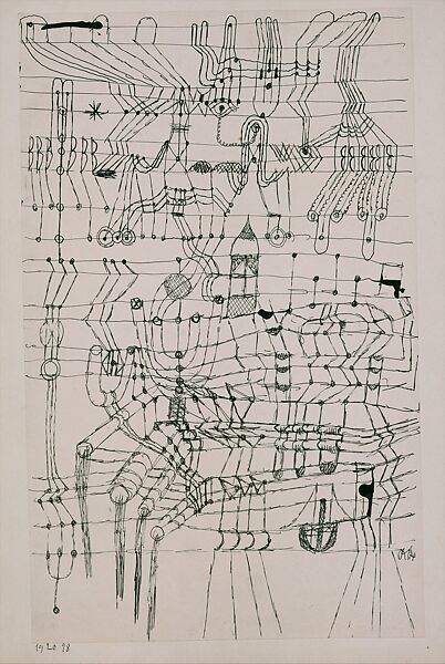 Drawing Knotted in the Manner of a Net, Paul Klee (German (born Switzerland), Münchenbuchsee 1879–1940 Muralto-Locarno), Ink on paper mounted on cardboard 