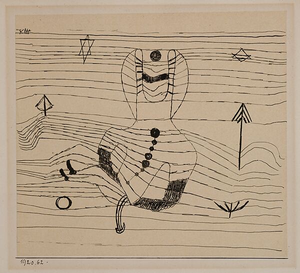 Rider Unhorsed and Bewitched, Paul Klee (German (born Switzerland), Münchenbuchsee 1879–1940 Muralto-Locarno), Ink on paper mounted on cardboard 