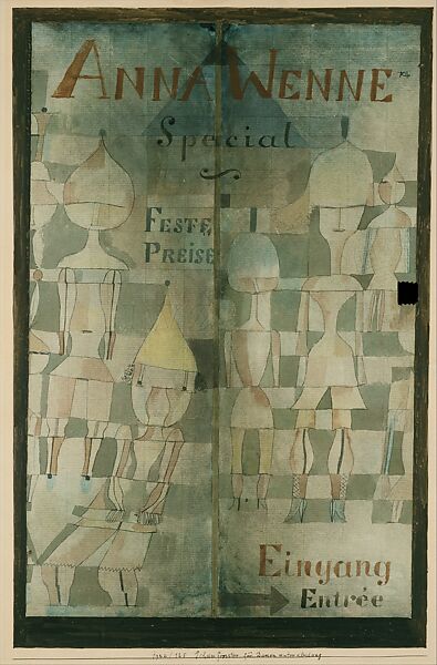 Window Display for Lingerie, Paul Klee (German (born Switzerland), Münchenbuchsee 1879–1940 Muralto-Locarno), Watercolor and ink on paper, bordered with ink, mounted on cardboard 