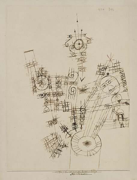 The Last Adventure of the Knight Errant, Paul Klee (German (born Switzerland), Münchenbuchsee 1879–1940 Muralto-Locarno), Ink on paper mounted on cardboard 