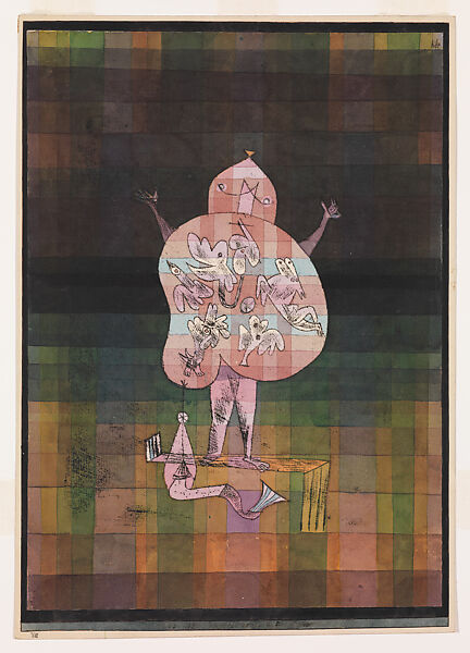 Ventriloquist and Crier in the Moor, Paul Klee (German (born Switzerland), Münchenbuchsee 1879–1940 Muralto-Locarno), Watercolor and transferred printing ink on paper, bordered with ink, mounted on cardboard 