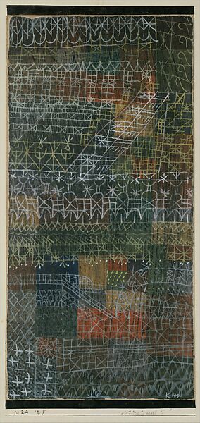 Structural I, Paul Klee (German (born Switzerland), Münchenbuchsee 1879–1940 Muralto-Locarno), Gouache on cardboard, bordered with ink, mounted on cardboard 