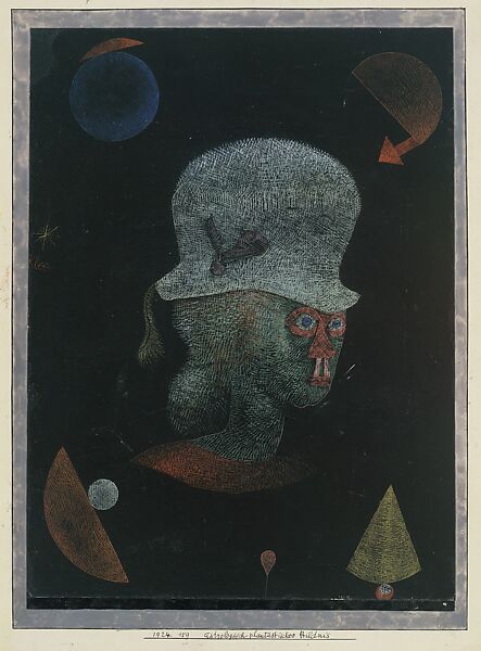 Astrological Fantasy Portrait, Paul Klee (German (born Switzerland), Münchenbuchsee 1879–1940 Muralto-Locarno), Gouache on paper, bordered with ink and gouache, mounted on cardboard 