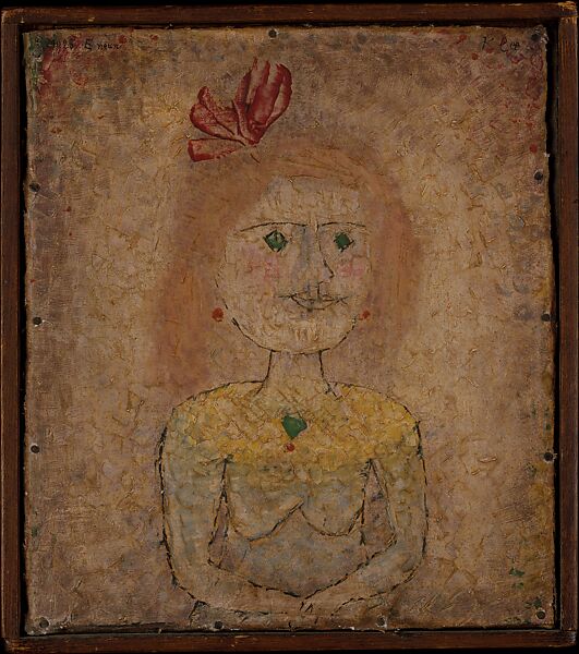 Small Portrait of a Girl in Yellow, Paul Klee (German (born Switzerland), Münchenbuchsee 1879–1940 Muralto-Locarno), Gypsum and oil on canvas 