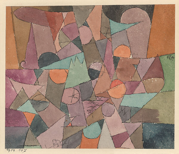 Untitled, Paul Klee (German (born Switzerland), Münchenbuchsee 1879–1940 Muralto-Locarno), Watercolor and ink on paper mounted on cardboard 