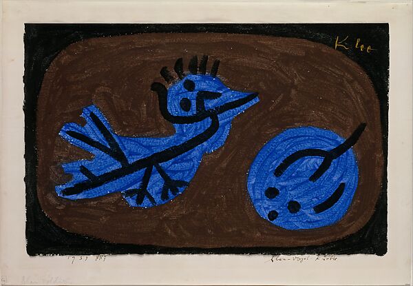 Blue-Bird-Pumpkin, Paul Klee (German (born Switzerland), Münchenbuchsee 1879–1940 Muralto-Locarno), Gouache on paper mounted on cardboard 