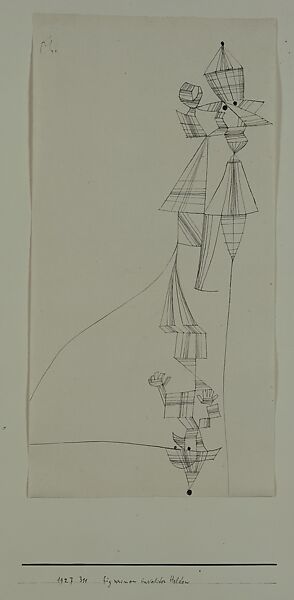 Statuettes of Disabled War Heroes, Paul Klee (German (born Switzerland), Münchenbuchsee 1879–1940 Muralto-Locarno), Ink on paper mounted on cardboard 