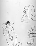 Erotic Couple, e. e. cummings (American, Cambridge, Massachusetts 1894–1962 North Conway, New Hampshire), Brush and black ink on paper