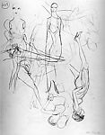 Sketches of Women, e. e. cummings (American, Cambridge, Massachusetts 1894–1962 North Conway, New Hampshire), Graphite on paper (recto); graphite on paper (verso)