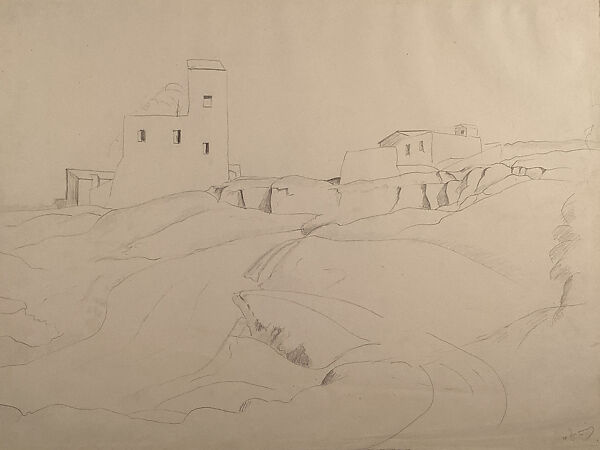 The Wash-house at Castel Gandolfo, André Derain (French, Chatou 1880–1954 Garches), Graphite on paper 