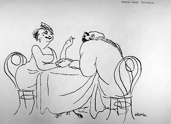Second-Hand Romance, William Gropper (American, New York 1897–1977 Manhasset, New York), Ink with graphite on paper 