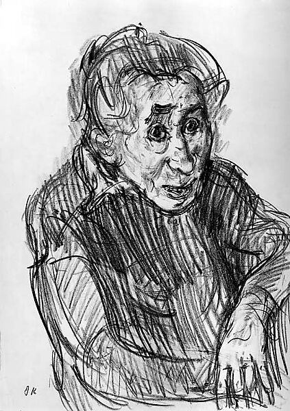 Mrs. Johanna Lowy, Oskar Kokoschka (Austrian, Pöchlarn 1886–1980 Montreux), Crayon on paper 