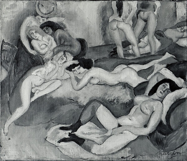The Foolish Virgins, Jules Pascin (American (born Bulgaria), Vidin 1885–1930 Paris), Oil and graphite on canvas 
