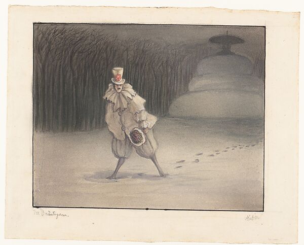 The Bridegroom, Alfred Kubin (Austrian, Leitmeritz 1877–1959 Schloss Zwickledt), Watercolor, opaque watercolor, pen and black ink, and silver metallic paint on paper 