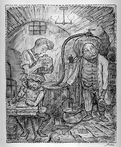 The Distillers, Alfred Kubin (Austrian, Leitmeritz 1877–1959 Schloss Zwickledt), Pen and black ink and watercolor on paper 