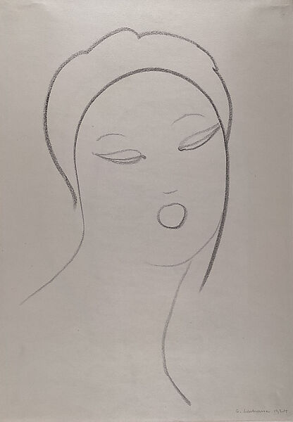 Head of a Woman, Gaston Lachaise (American (born France) 1882–1935), Black crayon on paper (recto); black chalk on paper (verso) 