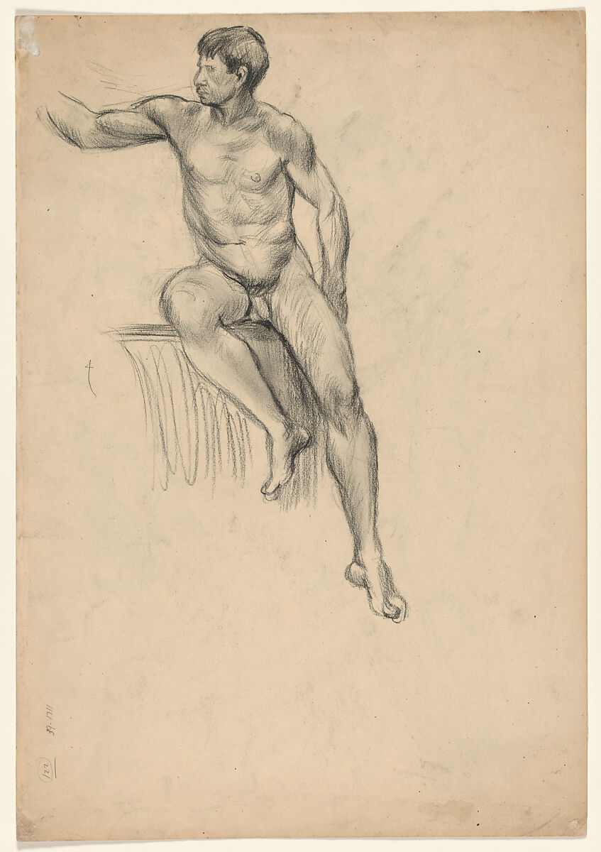 Two Studies of a Reclining Man, Wilhelm Lehmbruck (German, Duisburg 1881–1919 Berlin), Graphite on paper