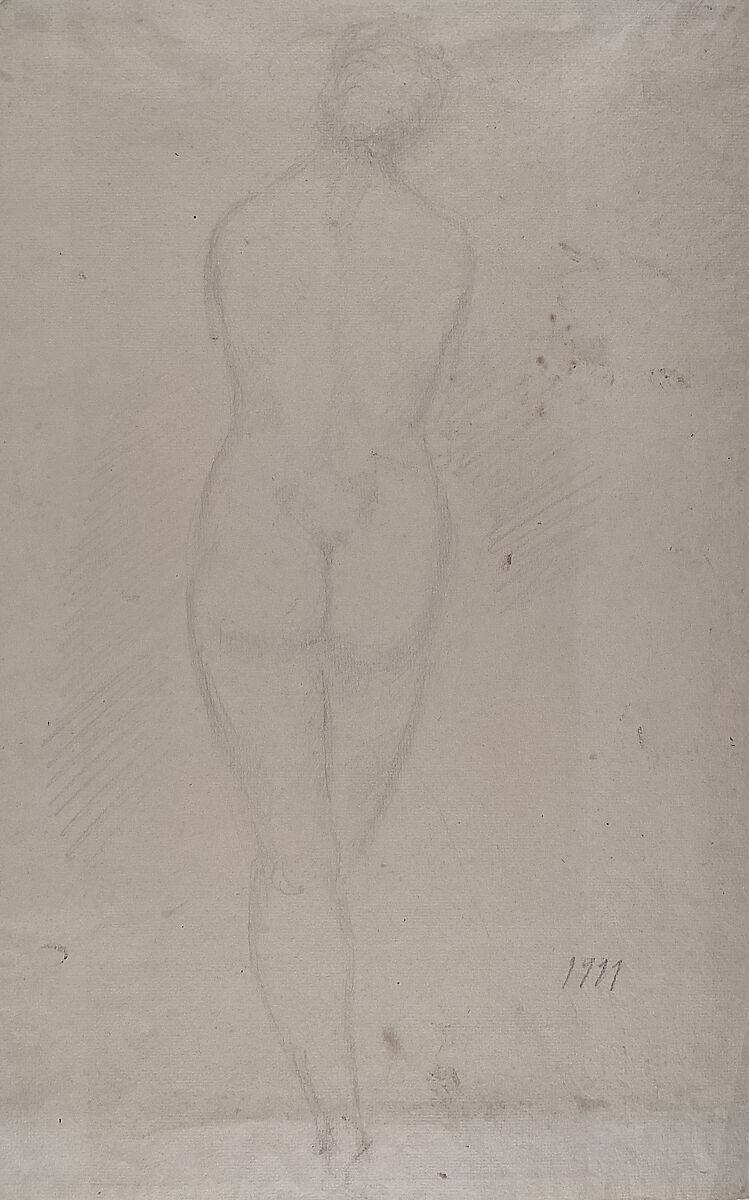 Standing Nude Woman, Back View, Wilhelm Lehmbruck (German, Duisburg 1881–1919 Berlin), Graphite on paper 