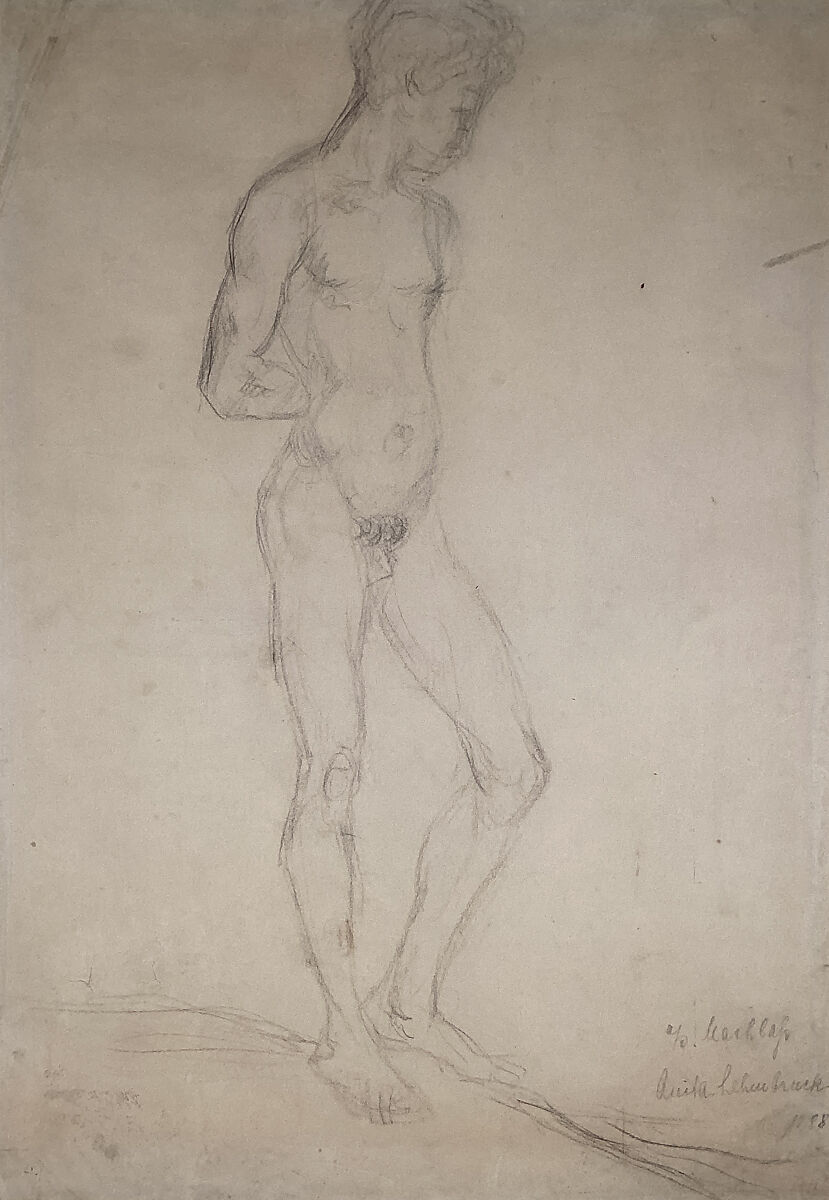 Male Nude Model, Wilhelm Lehmbruck (German, Duisburg 1881–1919 Berlin), Charcoal on paper