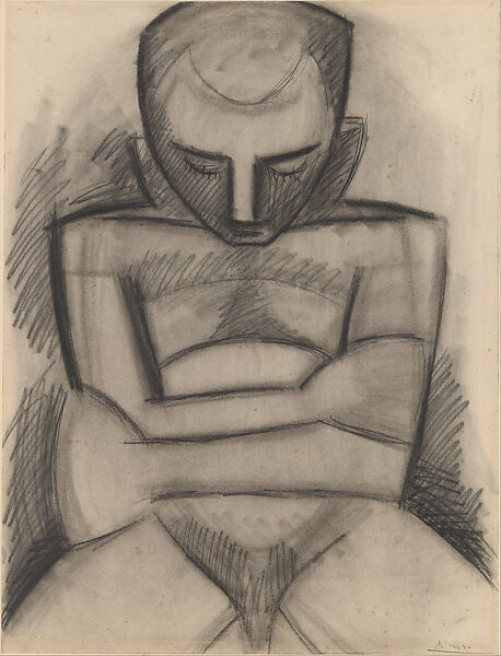 Seated Nude, Pablo Picasso (Spanish, Malaga 1881–1973 Mougins, France), Charcoal and graphite on paper 
