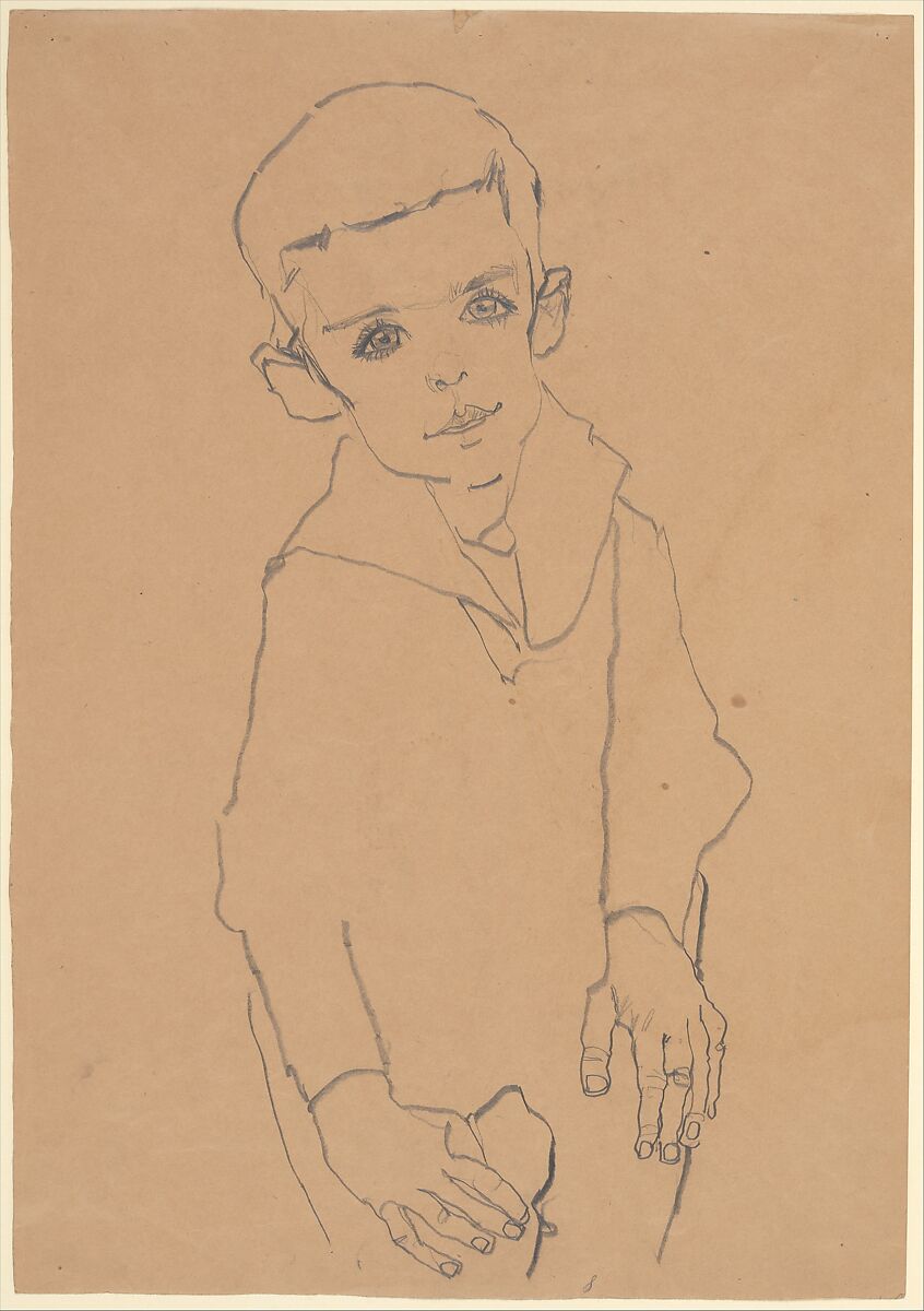 Portrait of Herbert Rainer, Egon Schiele (Austrian, Tulln 1890–1918 Vienna), Graphite on paper 