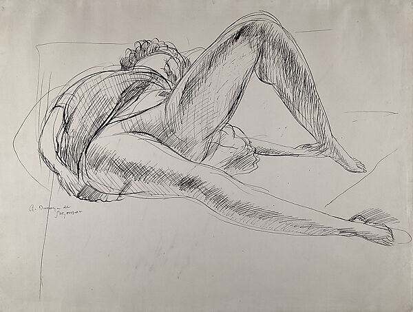 Reclining Model, André-Dunoyer de Segonzac (French, Boussy-Saint-Antoine 1884–1974 Paris), Pen and black ink on paper 