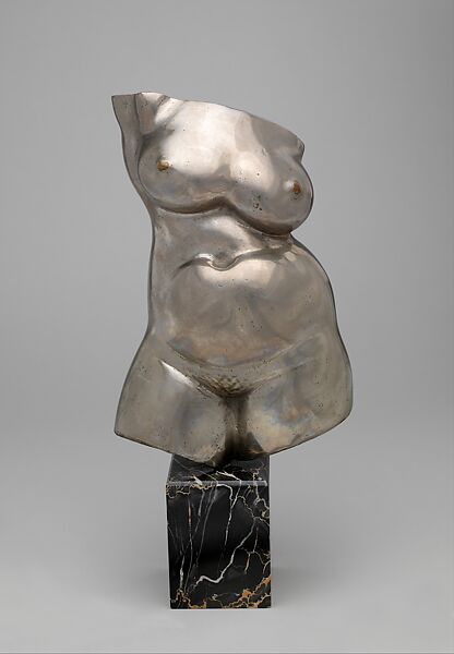 Female Torso, Gaston Lachaise (American (born France) 1882–1935), Bronze, nickel-plated 