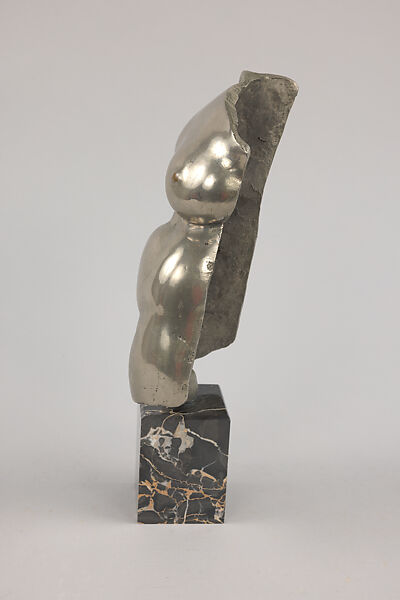 Female Torso, Gaston Lachaise (American (born France) Paris 1882–1935 New York), Bronze, nickel-plated, stone base