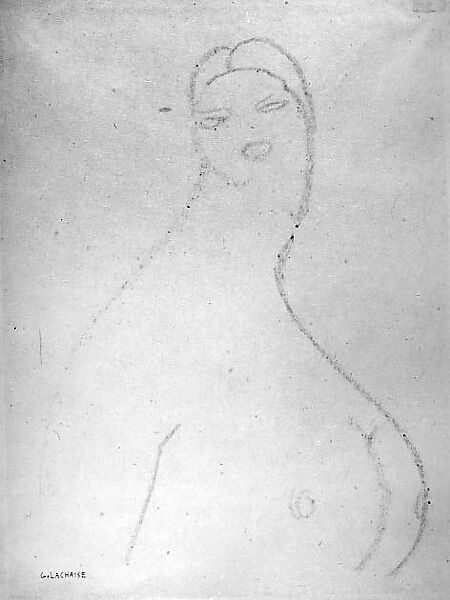 Bust of a Woman, Gaston Lachaise (American (born France) 1882–1935), Crayon on paper 