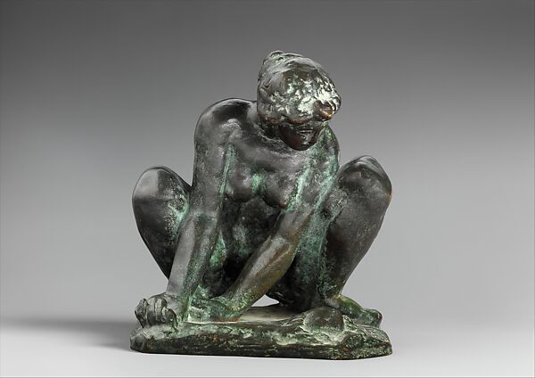 Crouching Woman with Crab, Aristide Maillol (French, Banyuls-sur-Mer 1861–1944 Perpignan), Bronze, French 