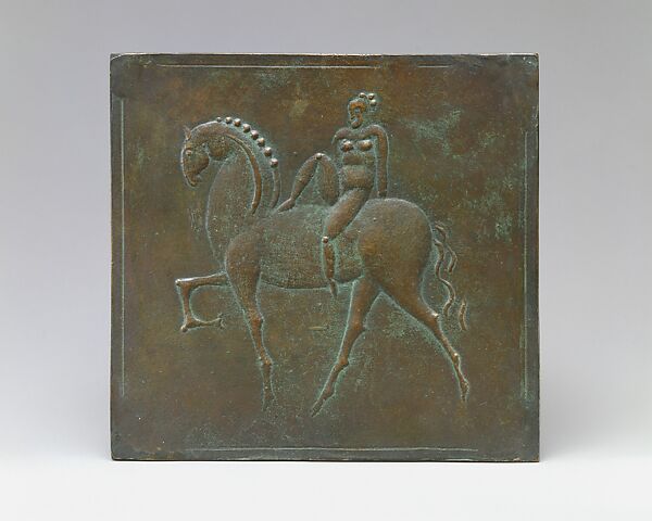 Woman on a Horse, Elie Nadelman (American (born Poland), Warsaw 1882–1946 Riverdale, New York), Bronze 