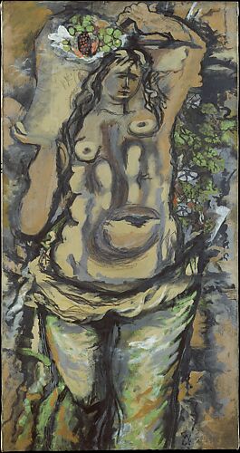 Woman Carrying a Basket of Fruit