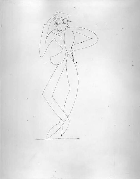 National Winter Garden Burlesque II, e. e. cummings (American, Cambridge, Massachusetts 1894–1962 North Conway, New Hampshire), Pen and black ink over graphite on paper 