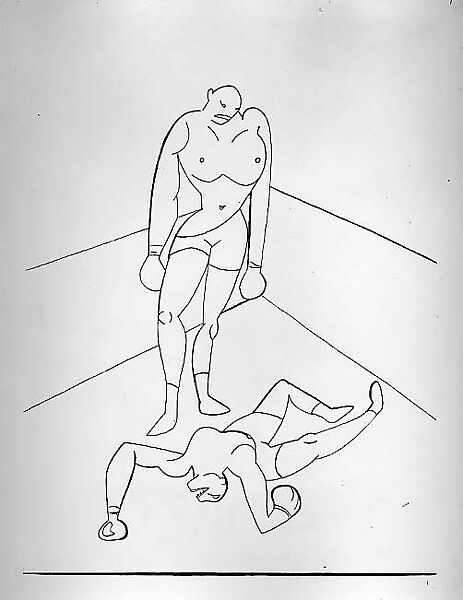 The Knockout, e. e. cummings (American, Cambridge, Massachusetts 1894–1962 North Conway, New Hampshire), Pen and black ink over graphite on paper 