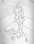 Knockout, e. e. cummings (American, Cambridge, Massachusetts 1894–1962 North Conway, New Hampshire), Graphite with ink on paper (recto); graphite on paper (verso)