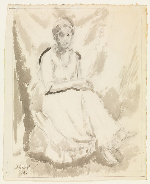 Vanessa Bell, Duncan Grant (British, Rothiemurchus, Inverness 1885–1978 Aldermaston, Berkshire), Black ink wash and charcoal on paper 