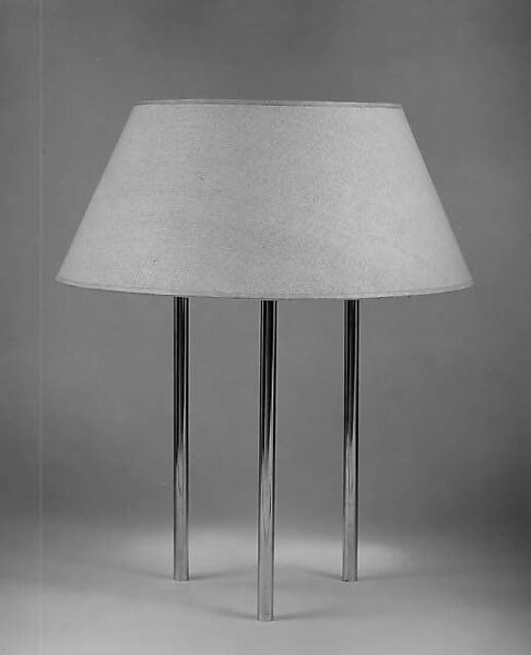Lamp, Benjamin Baldwin (American, Baltimore, Maryland 1913–1993 Sarasota, Florida), Brass with linen shade 