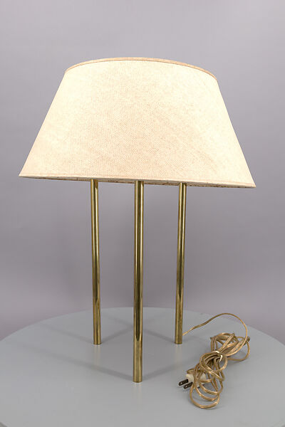 Lamp, Benjamin Baldwin (American, Baltimore, Maryland 1913–1993 Sarasota, Florida), Brass with linen shade