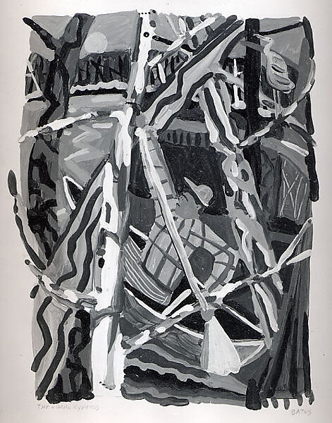 Study for "The Long Cypress", David Bates (American, born Dallas, Texas, 1952), Acrylic on paper 