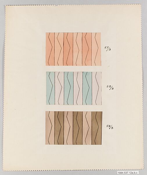 Zigzag Braid, Dagobert Peche (Austrian, St. Michael im Lungau 1887–1923 Mödling bei Wien), Watercolor, gouache and graphite on paper 