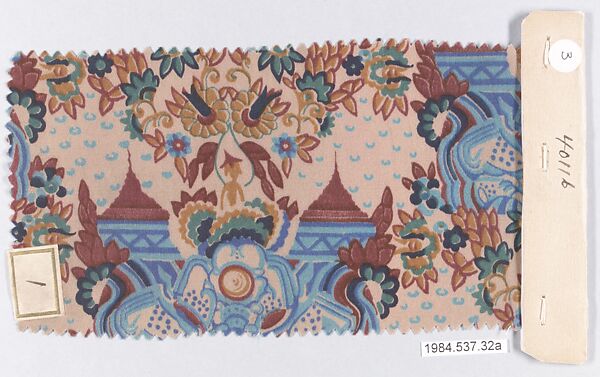 Textile samples, from the ¦Franko Prints¦ series, Joseph Urban (American (born Austria), Vienna 1872–1933 New York), Silk 