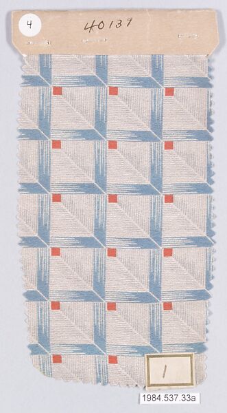 Textile samples, from the ¦Franko Prints¦ series, Joseph Urban (American (born Austria), Vienna 1872–1933 New York), Silk 