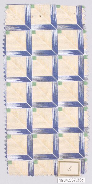 Textile samples, from the ¦Franko Prints¦ series, Joseph Urban (American (born Austria), Vienna 1872–1933 New York), Silk