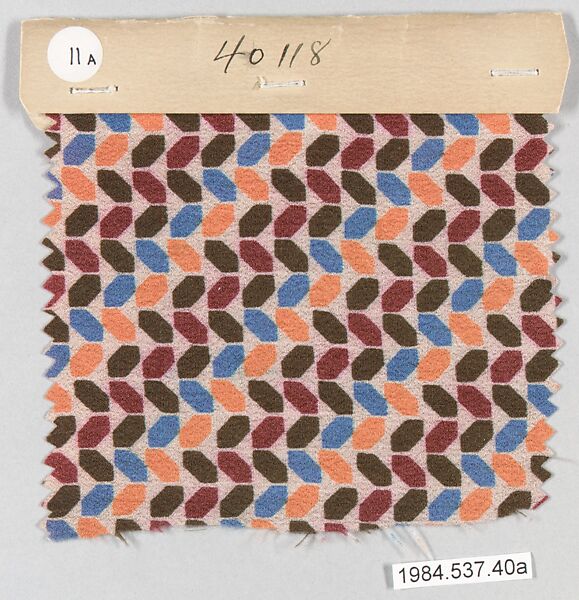 Textile samples, from the ¦Franko Prints¦ series, Joseph Urban (American (born Austria), Vienna 1872–1933 New York), Silk