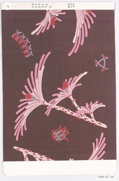 PAPUA-CHARPIE, Dagobert Peche (Austrian, St. Michael im Lungau 1887–1923 Mödling bei Wien), Silk 