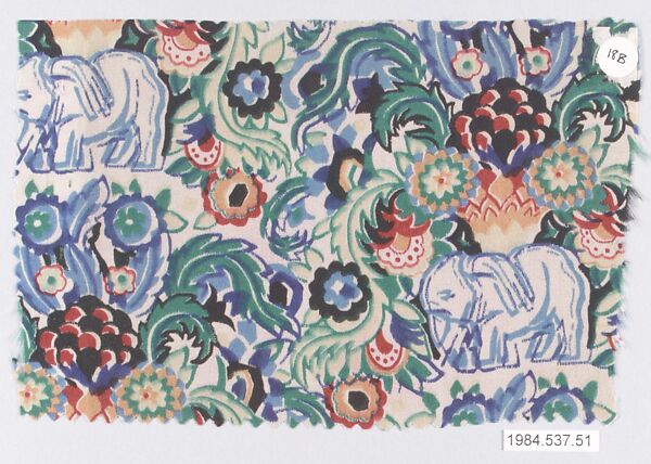 Textile sample, from the ¦Franko Prints¦ series, Joseph Urban (American (born Austria), Vienna 1872–1933 New York), Silk 