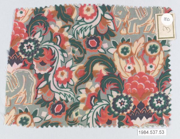 Textile sample, from the ¦Franko Prints¦ series, Joseph Urban (American (born Austria), Vienna 1872–1933 New York), Silk 