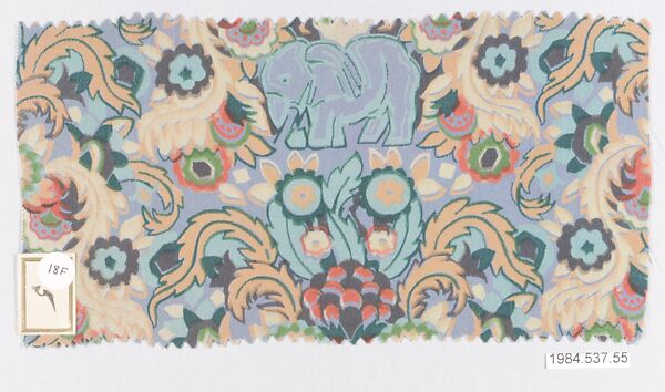 Textile sample, from the ¦Franko Prints¦ series, Joseph Urban (American (born Austria), Vienna 1872–1933 New York), Silk 