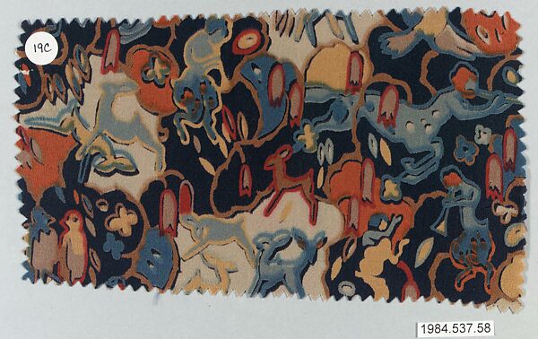 Textile sample, from the ¦Franko Prints¦ series, Joseph Urban (American (born Austria), Vienna 1872–1933 New York), Silk 