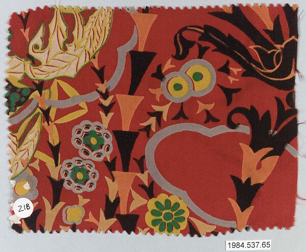 Textile sample, from the ¦Franko Prints¦ series, Joseph Urban (American (born Austria), Vienna 1872–1933 New York), Silk 